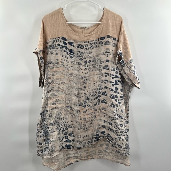 Lungo L’Arno brown linen blouse size 3X - Picture 6 of 8